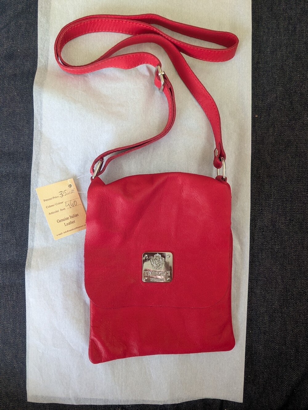 I Medici Firenze Red Leather Crossbody Bag